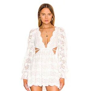 For Love and Lemons Mimi long sleeve mini lace dress size XS.Excellent condition